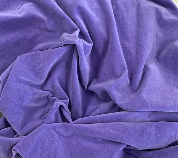 purple velvet fabric - Hand Dyed Purple - Cotton Velveteen Fabric