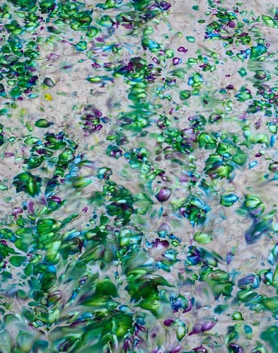 green cotton fabric - Green Blue Ink Blot - Color Me Banyan - Banyan Batiks Studio for Northcott Fabric