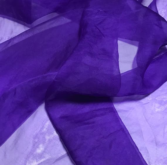 purple organza fabric - Hand Dyed VIOLET PURPLE - Silk Organza Fabric