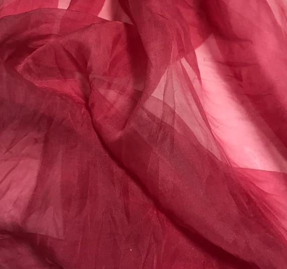 pink organza fabric - Hand Dyed BUBBLEGUM PINK - Silk Organza Fabric
