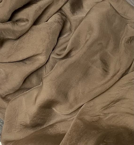 brown chiffon fabric - Hand Dyed MILK CHOCOLATE BROWN Soft Silk Organza Fabric - 54" wide