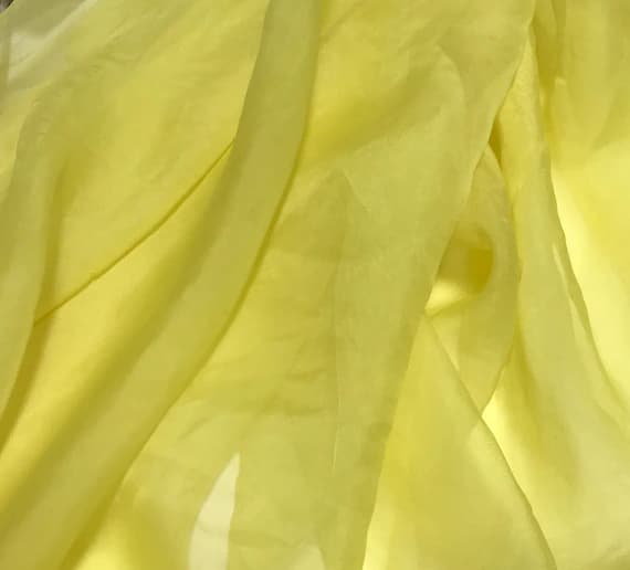 yellow organza fabric - Hand Dyed SUNSHINE YELLOW - Silk Organza Fabric