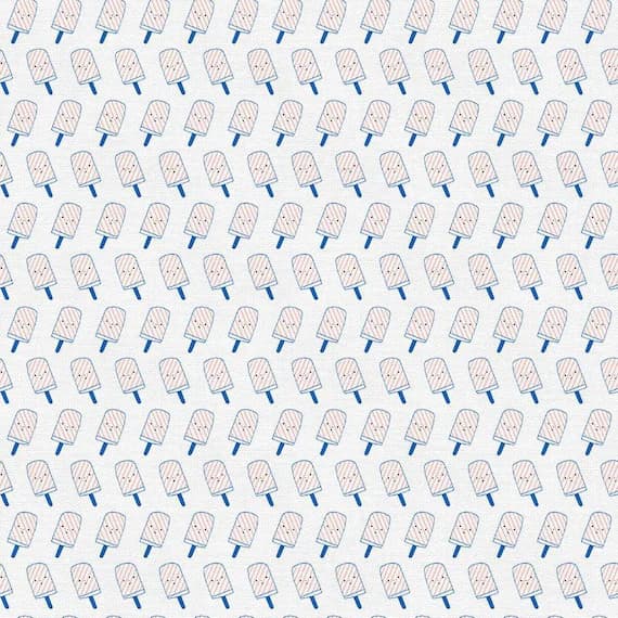 cream cotton fabric - Ice Cream Popsicles - Step Right Up - by Suzy Ultman for Paintbrush Studio 100% Cotton Fabric