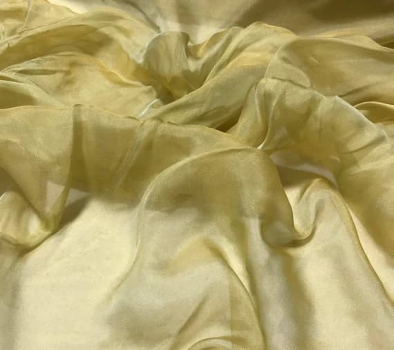 chiffon fabric - Toasted Pistachio - Iridescent Silk Chiffon Fabric