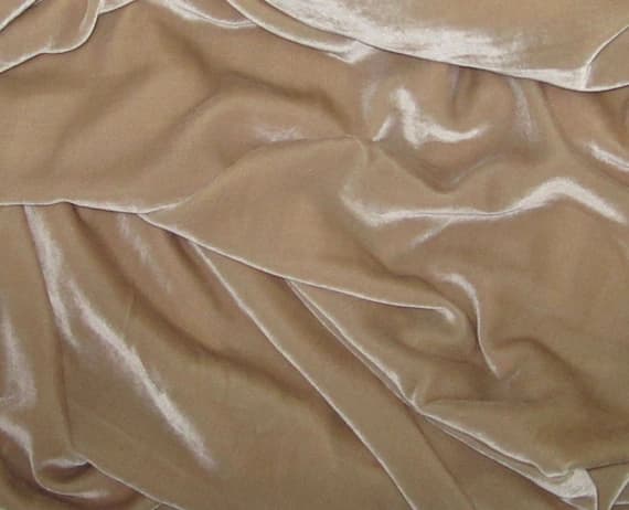 beige velvet fabric - BEIGE Silk Velvet Fabric - 45" wide