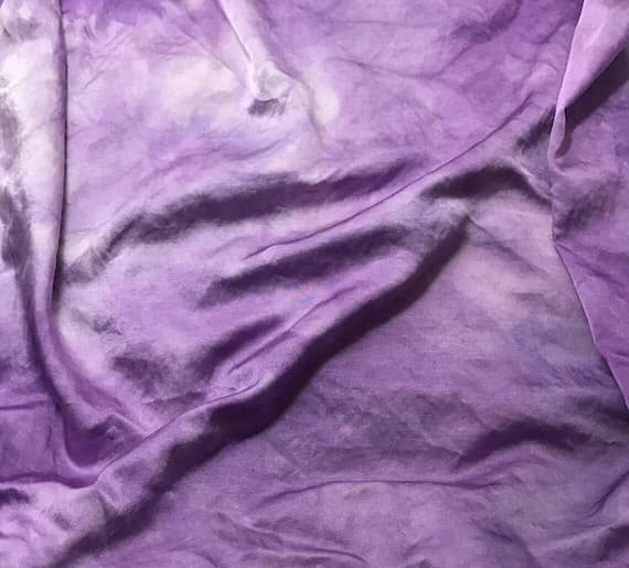 lavender charmeuse fabric - Hand Dyed LAVENDER PURPLE - Silk/Cotton Satin Fabric