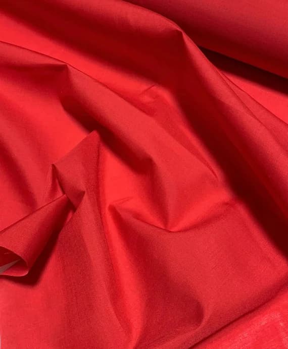 red cotton fabric - Red - Polyester/Cotton Broadcloth Fabric