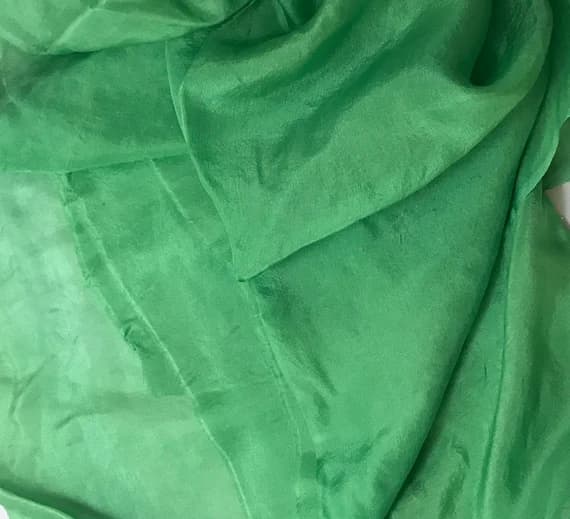 green habotai fabric - Hand Dyed Spring Green China Silk HABOTAI Fabric
