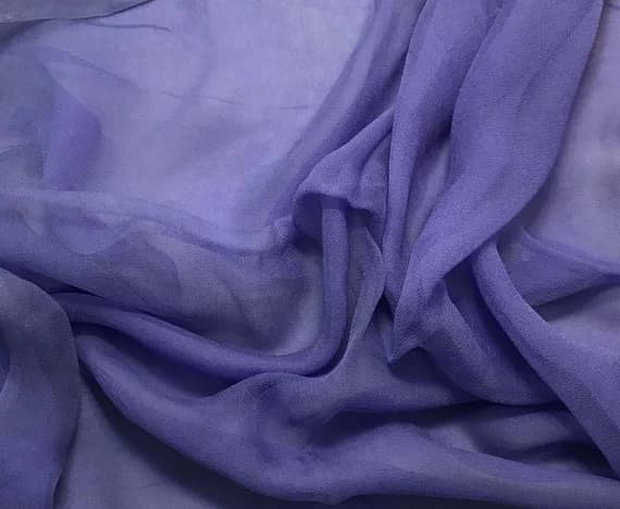 purple chiffon fabric - Hand Dyed IRIS PURPLE - Silk Gauze Chiffon Fabric