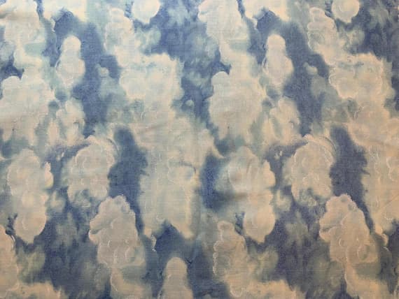 cotton fabric - Cloudy Sky Cotton Fabric Vintage 90's OOP Timeless Treasures