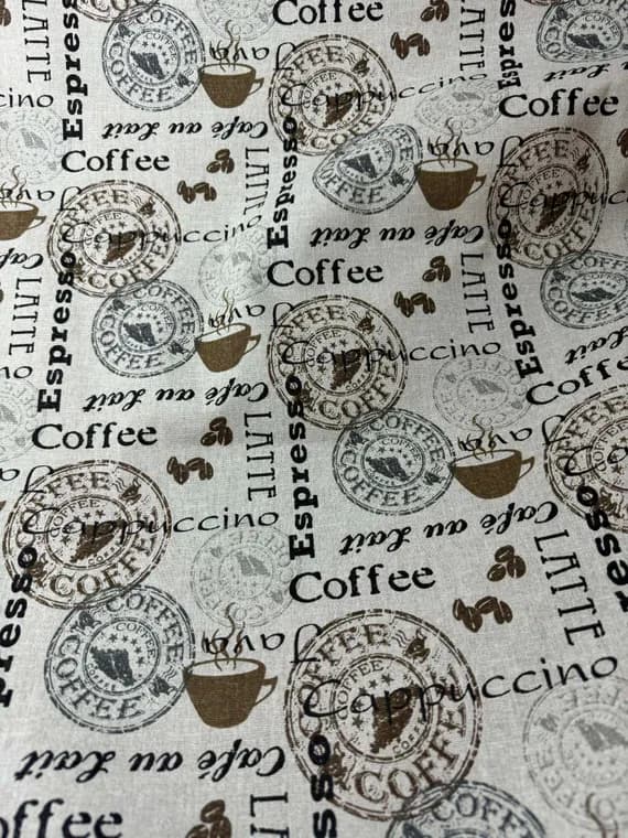 cotton fabric - Espresso Coffee Cafe - Richloom Cotton Canvas Fabric