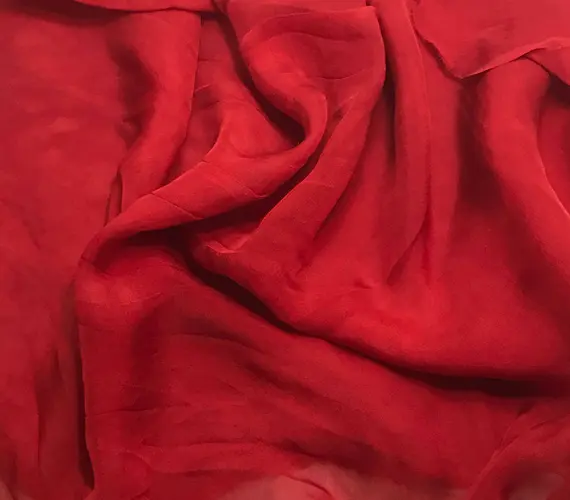 scarlet chiffon fabric - Hand Dyed SCARLET RED Soft Silk Organza Fabric - 54" wide