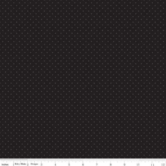 black cotton fabric - Swiss Dot Tone on Tone Black - Riley Blake Cotton Fabric