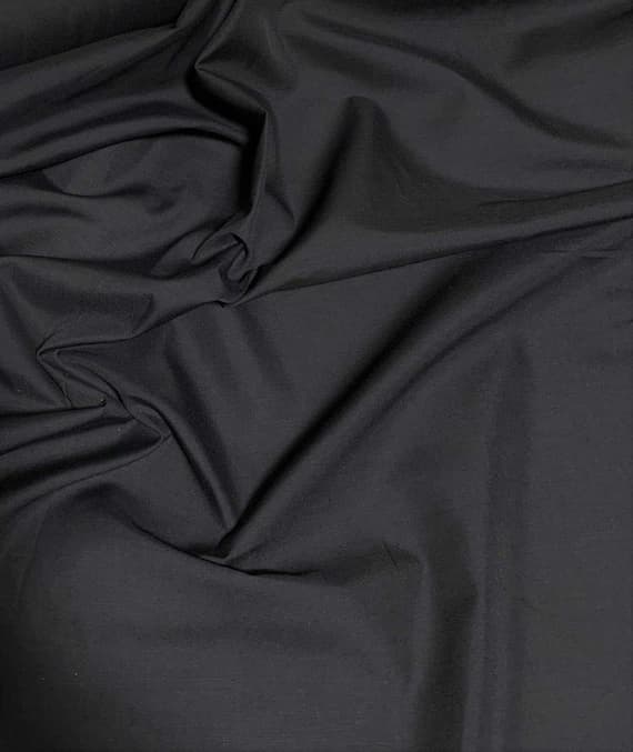 black cotton fabric - Black - Polyester/Cotton Broadcloth Fabric