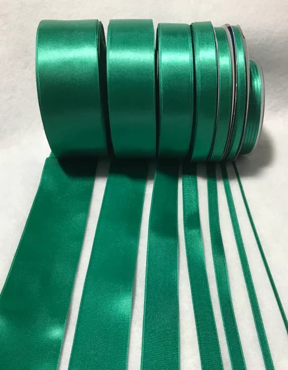jade none - Jade Green Double Sided Satin Ribbon - Made in France (7 Widths to choose from)