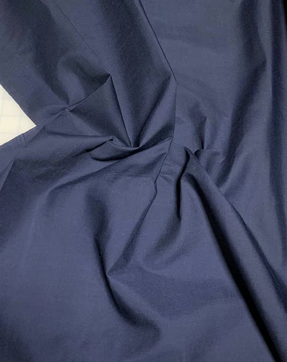 navy cotton fabric - Navy Blue - Polyester/Cotton Broadcloth Fabric