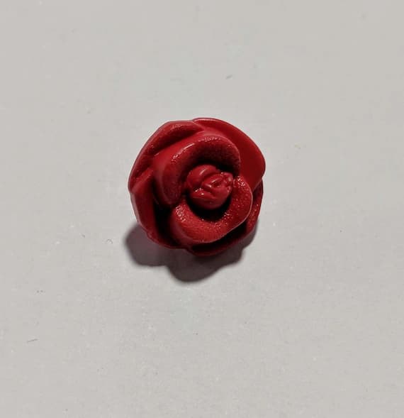 red none - Red Rose Flower Plastic Button - 15mm /1/2 inch - Dill Buttons - Set of 2