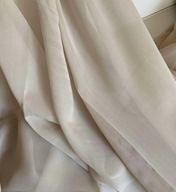 taupe chiffon fabric - Pale Taupe - 8mm Silk Chiffon Fabric