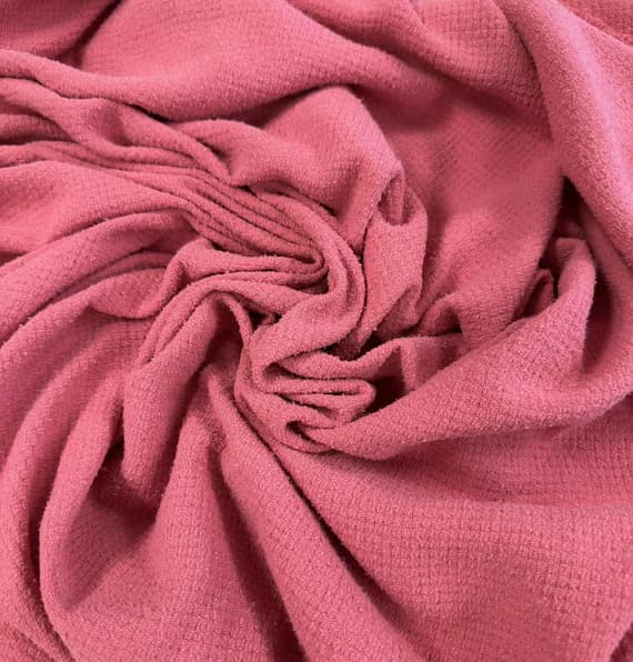 pink noil fabric - Bubblegum Pink - Hand Dyed Raw Silk Noil Waffle Weave Fabric - 44" wide