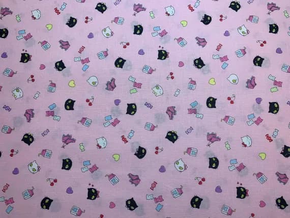 pink cotton fabric - Kittens on Pink Petite Design - Kokka Japan Cotton Sheeting Fabric