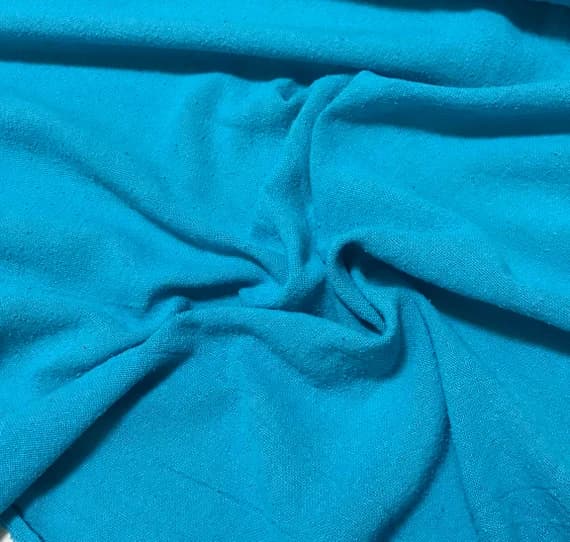 turquoise noil fabric - TURQUOISE BLUE Hand Dyed Raw Silk Gauze NOIL Fabric