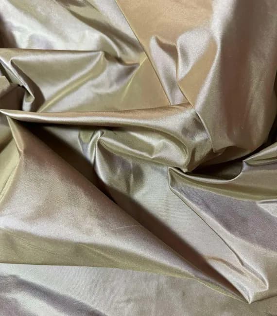 beige taffeta fabric - Iridescent Golden Beige - 100% Silk Taffeta Fabric
