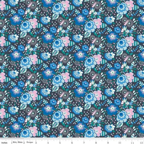 cotton fabric - Mini Lindy Pop A - Deco Dance Collection - By Liberty Fabrics for Riley Blake - Cotton Fabric