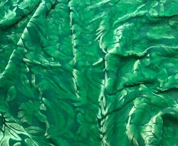 emerald velvet fabric - EMERALD GREEN Floral Burnout Hand Dyed Silk Velvet Fabric