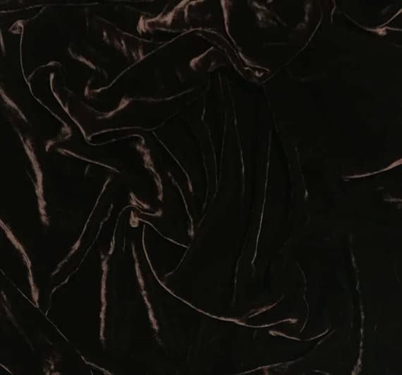 brown velvet fabric - Dark CHOCOLATE BROWN Hand Dyed Silk Velvet Fabric