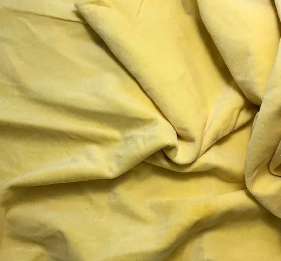yellow velvet fabric - Hand Dyed Butter Yellow - Cotton Velveteen Fabric