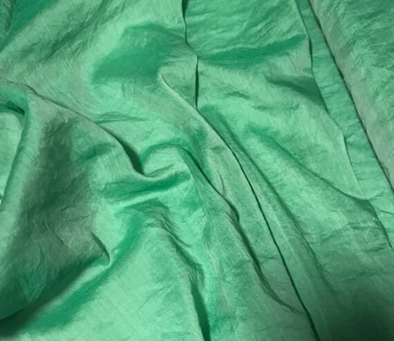 emerald silk fabric - Hand Dyed Emerald Green - Silk/Cotton Voile Fabric