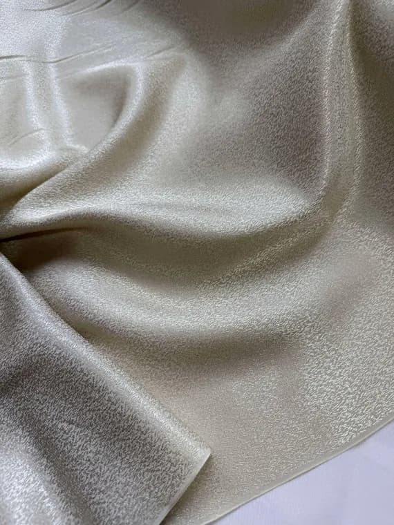 beige silk fabric - Beige Crackle - 100% Silk Jacquard Fabric