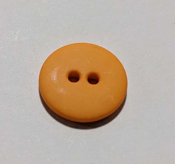 orange none - Orange Round 2 Hole Plastic Button - 15mm / 5/8 inch - Dill Buttons - Set of 4
