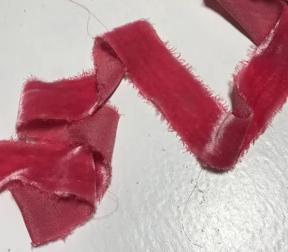pink none - Hand Dyed Amaranth Pink Silk Velvet Ribbon ( 4 Widths to choose from)