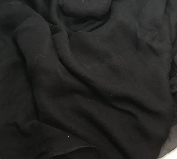 black chiffon fabric - Hand Dyed BLACK - Silk Gauze Chiffon Fabric