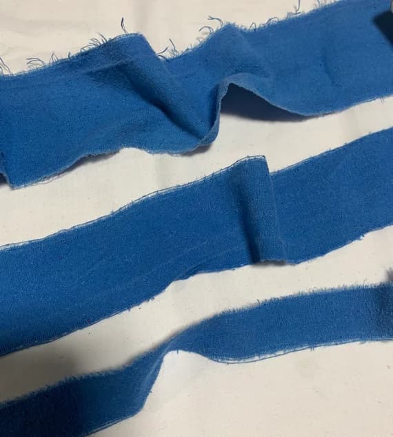 blue none - Hand Dyed Evening Blue 100% Silk Noil Ribbon ( 4 Widths to choose from)