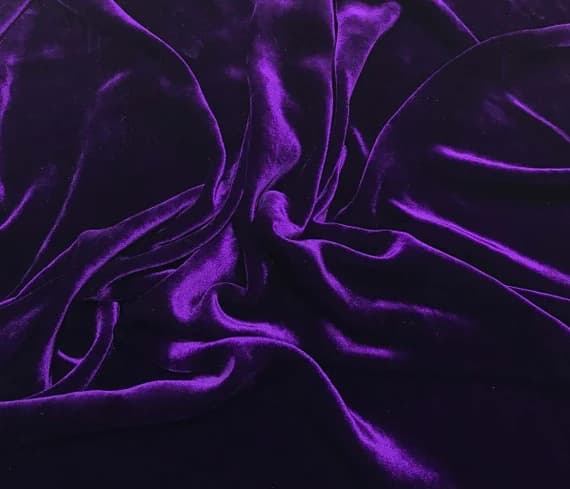 purple velvet fabric - AUBERGINE PURPLE Silk Velvet Fabric