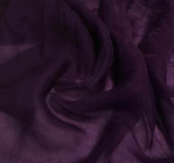 purple organza fabric - Hand Dyed AMETHYST PURPLE - Silk Organza Fabric