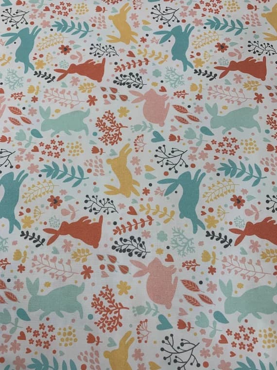 cotton fabric - Easter Bunny Hop Multi Main - Paintbrush Studio Cotton Fabric