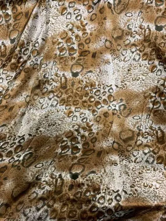 charmeuse fabric - Animal Print - Faux Silk Charmeuse Satin Fabric