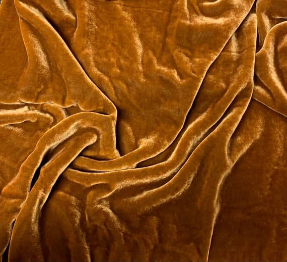 rust velvet fabric - ORANGE RUST Hand Dyed Silk Velvet Fabric