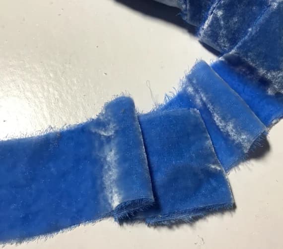 blue none - Hand Dyed Cornflower Blue Silk Velvet Ribbon ( 4 Widths to choose from)