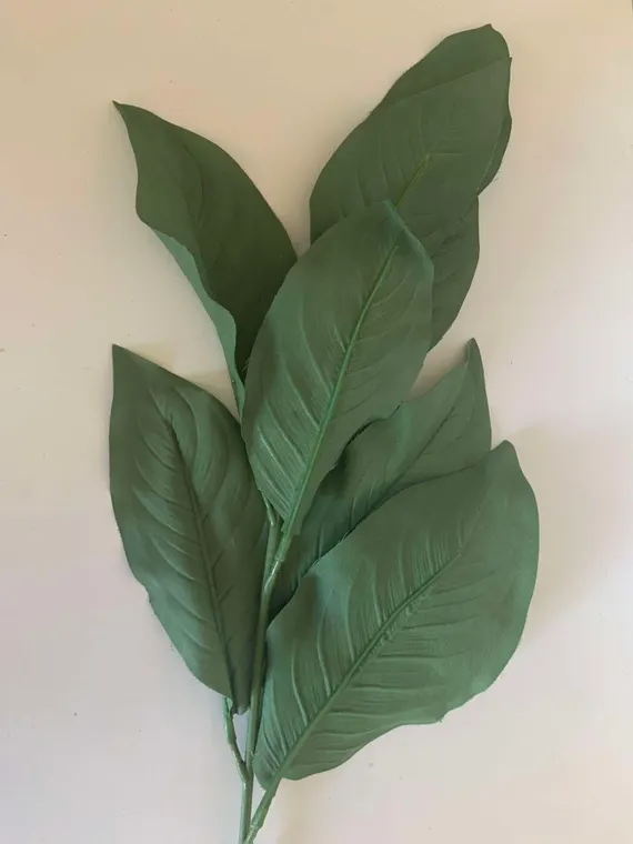 satin fabric - Big Tropical Leaf Cluster - Vintage Millinery Floral Made in Japan