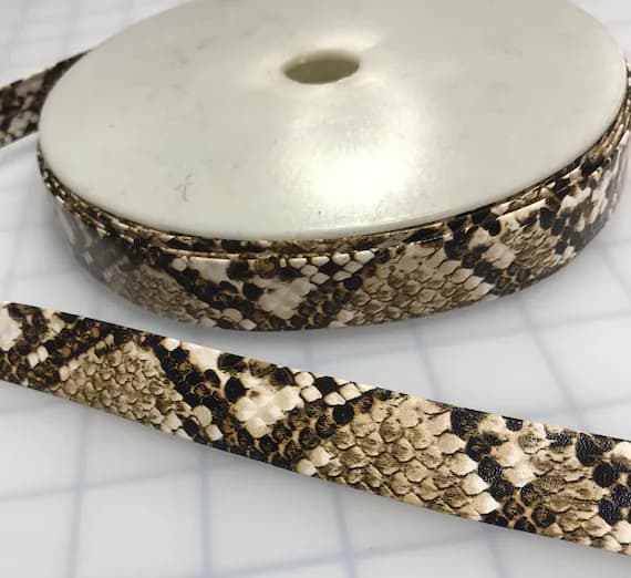 beige none - Beige Faux Reptile Leather Trim - Made in France (2 Widths to choose from)