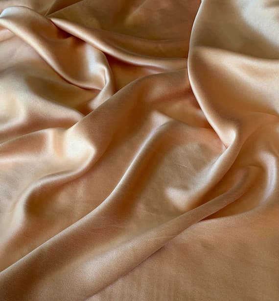 peach charmeuse fabric - Golden Peach Sunrise - Sandwashed Silk Charmeuse Fabric
