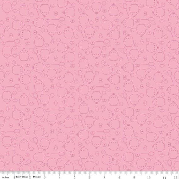 pink cotton fabric - Molang Toss Pink - Riley Blake Cotton Fabric