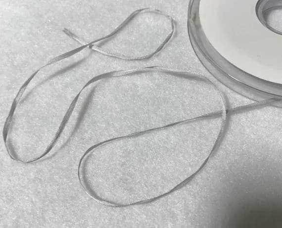 gray none - Gray Pure Silk Embroidery Ribbon 2mm (1/16") wide Made in France - 3 Yards-