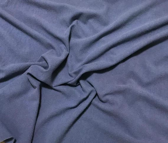 blue noil fabric - DENIM BLUE Hand Dyed Raw Silk NOIL Fabric