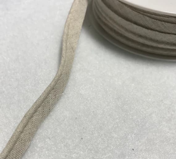 none - LINEN Piping Trim (3/8" wide) Made in France (2 yds)