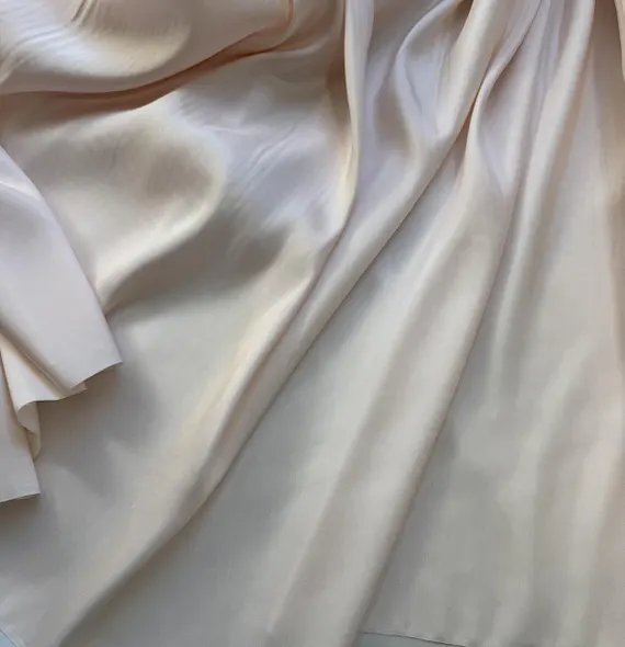 blush dupioni fabric - Pastel Blush Pink 100% Silk Dupioni Shantung Fabric
